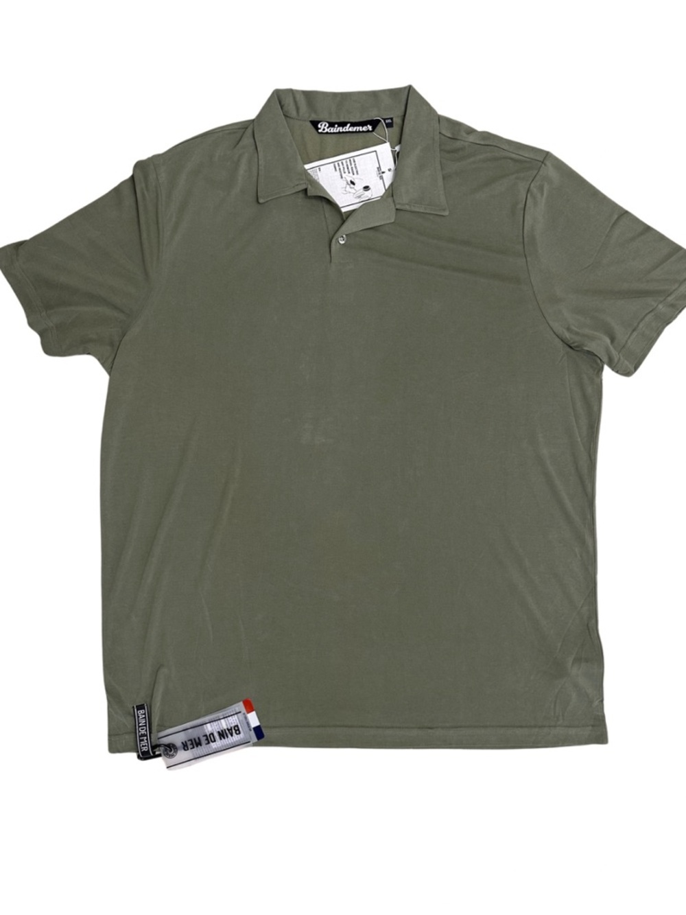 Bain De Mer Scuba Polo Military Green SZ 3XL Casual Summer Vacation NWT
